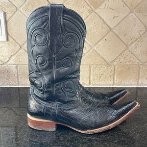 White Diamond men’s Cowboy Boots size 9.5EE western rodeo black
